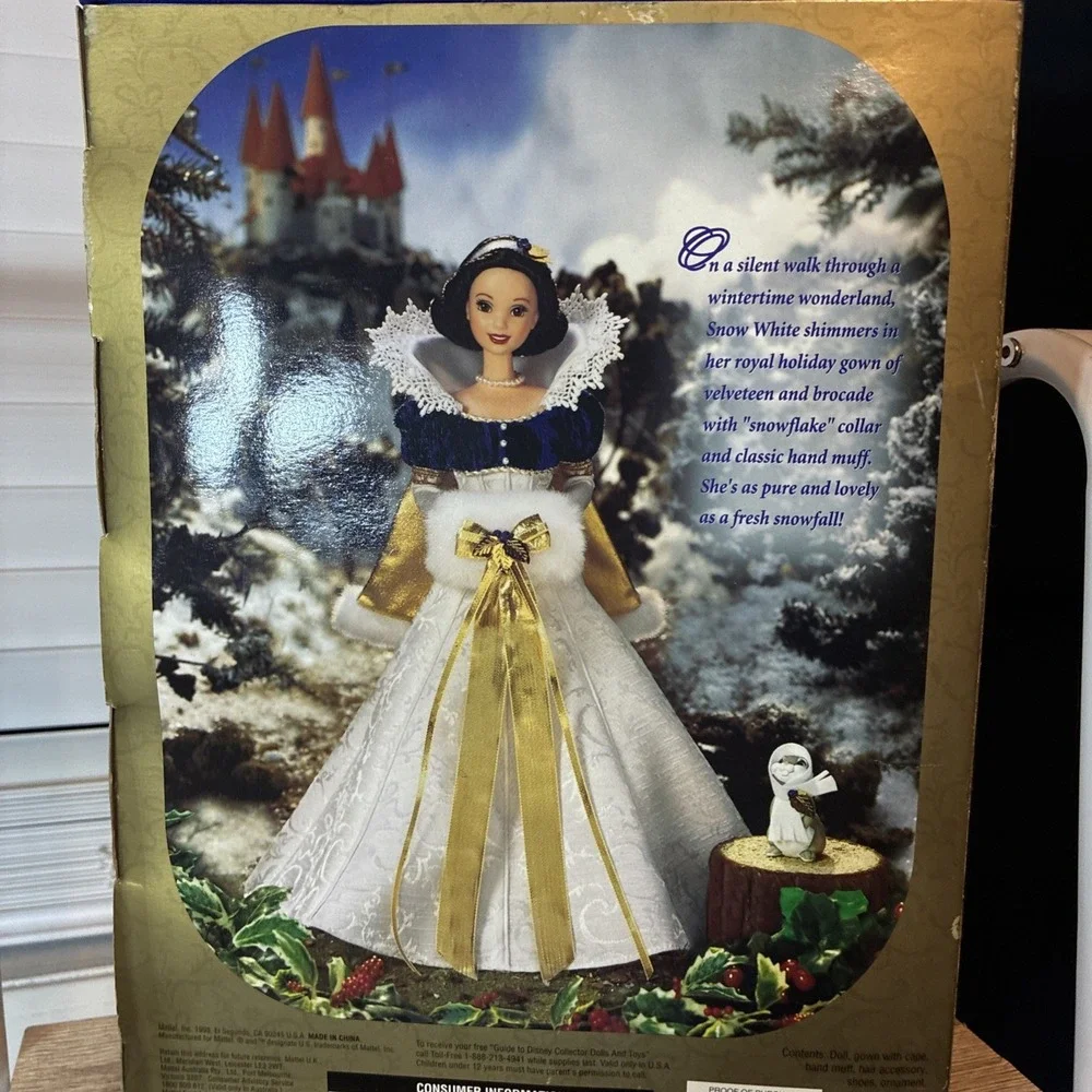 Vintage 1998 Disney Holiday Princess Snow White Doll Mattel Special Edition Box